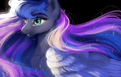 Size: 5000x3200 | Tagged: safe, artist:livitoza, princess luna, alicorn, pony, g4, bust, female, mare, portrait, solo