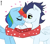 Size: 1951x1707 | Tagged: safe, artist:moon_emili, rainbow dash, soarin', g4, clothes, female, heart, hearts and hooves day, male, scarf, shared clothing, shared scarf, ship:soarindash, shipping, straight