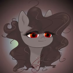 Size: 1080x1080 | Tagged: safe, artist:nel_liddell, oc, oc only, earth pony, pony, abstract background, blushing, bust, earth pony oc, eyelashes, smiling, solo