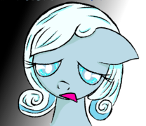 Size: 208x180 | Tagged: safe, artist:chopsticks, oc, oc only, oc:snowdrop, pegasus, pony, black white background, cropped, cute, floppy ears, grimdark source, looking down, reaction image, sad, solo