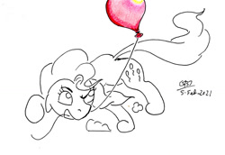 Size: 1024x703 | Tagged: safe, artist:gafelpoez, pinkie pie, earth pony, pony, g4, balloon, red balloon