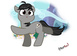 Size: 1150x840 | Tagged: safe, artist:aldharoku, oc, oc only, earth pony, pony, 2015, earth pony oc, female, mare, not octavia, open mouth, raised hoof, signature, simple background, solo, white background