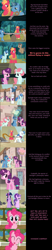 Size: 2000x9575 | Tagged: safe, artist:mlp-silver-quill, big macintosh, double diamond, ivy vine, night glider, party favor, pinkie pie, starlight glimmer, sugar belle, twilight sparkle, oc, oc:crosscut, alicorn, earth pony, pegasus, pony, unicorn, comic:pinkie pie says goodnight, g4, the cutie re-mark, apple, apple tree, clothes, crosscut saw, female, fence, horse collar, log, male, our town, plow, s5 starlight, scarf, sweet apple acres, tree