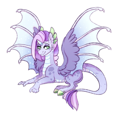 Size: 1306x1234 | Tagged: safe, artist:saphi-boo, oc, oc only, dracony, hybrid, horn, hybrid wings, interspecies offspring, offspring, parent:spike, parent:twilight sparkle, parents:twispike, simple background, solo, white background, wings