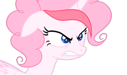 Size: 1454x868 | Tagged: safe, artist:tanahgrogot, oc, oc only, oc:strawberries, alicorn, pony, alicorn oc, angry, base used, ears back, gritted teeth, growl, horn, not pinkie pie, simple background, solo, transparent background, vector, wings