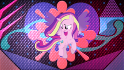Size: 3840x2160 | Tagged: safe, artist:laszlvfx, edit, princess cadance, pony, g4, high res, solo, wallpaper, wallpaper edit, younger