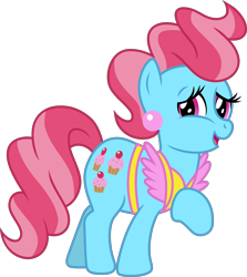 Size: 4000x4491 | Tagged: safe, artist:jeatz-axl, cup cake, earth pony, pony, g4, absurd resolution, female, mare, raised hoof, simple background, solo, transparent background, vector