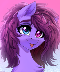 Size: 2500x3000 | Tagged: safe, artist:hakaina, oc, oc only, oc:veen, pony, :p, heterochromia, high res, simple background, solo, tongue out
