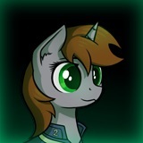 Size: 160x160 | Tagged: safe, artist:dipfanken, oc, oc:littlepip, pony, unicorn, fallout equestria, game: fallout equestria: remains, bust, clothes, cropped, female, game screencap, gradient background, horn, jumpsuit, mare, solo, unicorn oc, vault suit