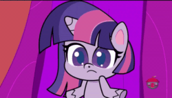 Size: 600x340 | Tagged: safe, screencap, twilight sparkle, alicorn, pony, g4.5, game knight, my little pony: pony life, animated, bipedal, cute, eyes closed, female, gif, glowing horn, golden oaks library, horn, magic, magic aura, open mouth, solo, talking, twiabetes, twilight sparkle (alicorn), volumetric mouth