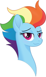 Size: 5000x8368 | Tagged: safe, artist:negatif22, rainbow dash, pegasus, pony, g4, the last problem, bust, female, mare, movie accurate, older, older rainbow dash, simple background, smiling, solo, transparent background, vector