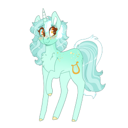 Size: 2000x2000 | Tagged: safe, artist:scarletskitty12, lyra heartstrings, pony, unicorn, g4, alternate hairstyle, blaze (coat marking), blushing, chest fluff, coat markings, colored hooves, facial markings, female, freckles, high res, mare, markings, raised hoof, redesign, simple background, solo, transparent background, two toned horn, unshorn fetlocks