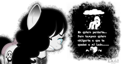 Size: 1023x542 | Tagged: safe, alternate version, artist:amgiwolf, oc, oc only, oc:amgi, earth pony, pony, cloud, crying, duo, earth pony oc, eyes closed, female, mare, rain, sad, silhouette, simple background, transparent background