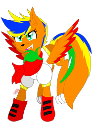 Size: 3000x4000 | Tagged: safe, artist:juliet-gwolf18, oc, oc only, oc:blue bolt, pony, wolf, wolf pony, claws, clothes, cosplay, costume, eyelashes, female, mare, papyrus (undertale), scarf, solo, two toned wings, undertale, wings