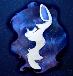 Size: 1080x1128 | Tagged: safe, artist:nel_liddell, oc, oc only, earth pony, pony, bust, chest fluff, ear fluff, earth pony oc, ethereal mane, eyelashes, solo, starry mane