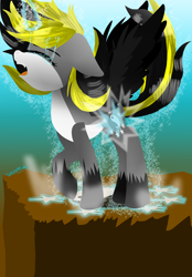 Size: 2500x3600 | Tagged: safe, artist:juliet-gwolf18, oc, oc only, oc:juliet, alicorn, pony, alicorn oc, crying, eyes closed, female, glowing horn, high res, hoof shoes, horn, mare, open mouth, solo, wings