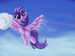 Size: 4000x3000 | Tagged: safe, artist:flusanix, clear skies, pegasus, pony, g4, cloud, flying, solo