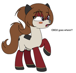 Size: 1163x1124 | Tagged: safe, artist:ethanchang, oc, oc only, oc:civic, car pony, original species, pony, 1st awesome platoon, blushing, dialogue, female, honda, honda civic, mare, ponified, solo
