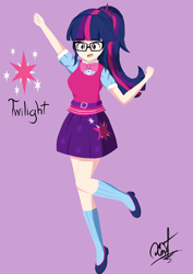 Size: 2480x3508 | Tagged: safe, artist:heart324, sci-twi, twilight sparkle, equestria girls, g4, clothes, female, high res, human coloration, shoes, socks, solo