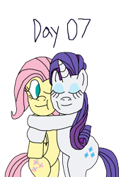 Size: 1711x2500 | Tagged: safe, artist:bigpurplemuppet99, fluttershy, rarity, pegasus, pony, unicorn, g4, 1000 hours in ms paint, bipedal, eyes closed, female, hind legs, hug, legs together, lesbian, one eye closed, ship:flarity, shipping, simple background, transparent background
