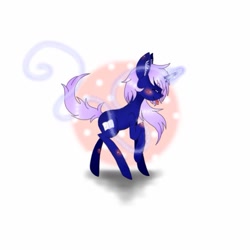 Size: 640x640 | Tagged: safe, artist:cinnavee, oc, oc only, pony, unicorn, :p, blushing, eyes closed, glowing horn, horn, raised hoof, simple background, solo, tongue out, unicorn oc, white background