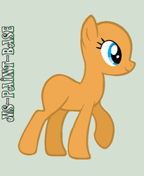 Size: 631x770 | Tagged: safe, artist:ms-paint-base, oc, oc only, earth pony, pony, a bird in the hoof, g4, bald, base, eyelashes, female, gray background, mare, raised hoof, simple background, smiling, solo