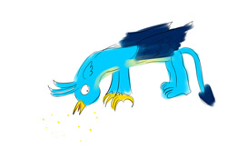 Size: 1024x717 | Tagged: safe, artist:horsesplease, gallus, griffon, g4, behaving like a bird, behaving like a chicken, derp, doodle, gallus the rooster, gallusposting, griffons doing bird things, pecking, seeds, solo