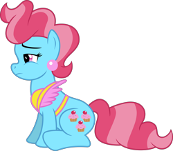 Size: 4568x4000 | Tagged: safe, artist:jeatz-axl, cup cake, earth pony, pony, g4, female, mare, simple background, sitting, solo, transparent background, vector