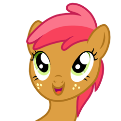 Size: 768x768 | Tagged: safe, artist:goldenflowerfan75, babs seed, earth pony, pony, g4, .ai available, .svg available, commission, excited, excited ponies, female, filly, freckles, open mouth, simple background, solo, transparent background, vector, ych result