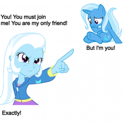 Size: 483x478 | Tagged: safe, artist:grapefruitface1, edit, trixie, human, pony, unicorn, equestria girls, g4, human ponidox, self ponidox, show accurate, text