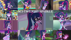 Size: 1978x1113 | Tagged: safe, edit, edited screencap, editor:quoterific, screencap, applejack, fluttershy, indigo zap, rainbow dash, rarity, sci-twi, sugarcoat, sunny flare, sunset shimmer, twilight sparkle, equestria girls, equestria girls series, equestria girls specials, g4, mirror magic, monday blues, movie magic, my little pony equestria girls: friendship games, my little pony equestria girls: legend of everfree, my little pony equestria girls: summertime shorts, rollercoaster of friendship, spring breakdown, stressed in show, sunset's backstage pass!, the salty sails, spoiler:eqg series (season 2), all good (song), angry, boat, book, clothes, cute, female, geode of telekinesis, glasses, lifejacket, magical geodes, masked matter-horn costume, messy hair, microphone, notebook, open mouth, pointing, power ponies, rain, swimsuit, thinking, twiabetes, umbrella