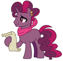 Size: 1280x1240 | Tagged: safe, artist:princess-kitsune-tsu, oc, oc only, pony, unicorn, base used, magical lesbian spawn, male, offspring, parent:pinkie pie, parent:tempest shadow, parents:tempestpie, scroll, simple background, solo, stallion, transparent background
