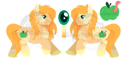 Size: 1280x617 | Tagged: safe, artist:witchspeils, oc, oc only, earth pony, pony, cutie mark, freckles, male, obtrusive watermark, offspring, parent:big macintosh, parent:fluttershy, parents:fluttermac, reference sheet, simple background, solo, stallion, transparent background, unshorn fetlocks, watermark