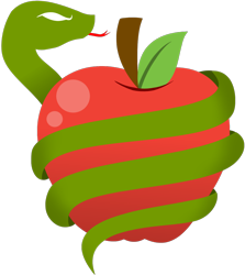 Size: 1782x1996 | Tagged: safe, artist:amgiwolf, oc, oc only, snake, apple, coils, cutie mark, cutie mark only, food, forked tongue, no pony, simple background, transparent background