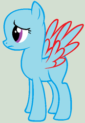 Size: 390x561 | Tagged: safe, artist:jess4horses, oc, oc only, pegasus, pony, bald, base, eyelashes, female, gray background, mare, pegasus oc, simple background, solo, worried