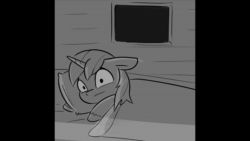 Size: 1280x720 | Tagged: safe, artist:tjpones, princess cadance, shining armor, alicorn, pony, unicorn, g4, animated, bed, black and white, dramatic lighting, female, glowing eyes, grayscale, holiday, male, mare, monochrome, nightmare fuel, princess of love, soon, sound, stallion, this will end in snu snu, valentine's day, webm