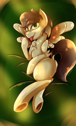 Size: 1960x3221 | Tagged: safe, artist:nanazdina, derpibooru exclusive, oc, pegasus, pony, :p, butt, commission, cute, digital art, female, full body, simple background, sleeping, solo, tongue out, ych example