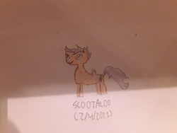 Size: 3264x2448 | Tagged: safe, artist:lunarrainbow, scootaloo, pony, g4, cute, high res, solo, traditional art