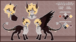 Size: 3990x2230 | Tagged: safe, artist:honeybbear, oc, oc only, oc:tyrell, pegasus, pony, high res, male, reference sheet, solo, stallion