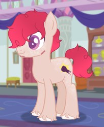 Size: 1013x1241 | Tagged: safe, artist:xanonymousmxrcyx, oc, oc only, oc:sucker punch, earth pony, pony, magical lesbian spawn, male, offspring, parent:babs seed, parent:twist, parents:babstwist, solo, stallion