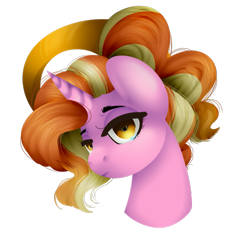 Size: 847x843 | Tagged: safe, artist:tired-horse-studios, luster dawn, pony, unicorn, g4, bust, portrait, simple background, solo, teary eyes, transparent background