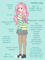Size: 3347x4463 | Tagged: safe, artist:dreamy990, fluttershy, human, g4, bare shoulders, clothes, converse, cute, description, female, humanized, looking at you, miniskirt, pantyhose, pleated skirt, shoes, shyabetes, skirt, smiling, solo, standing, waifu