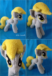 Size: 600x870 | Tagged: safe, artist:cwossie, derpy hooves, pegasus, pony, g4, fluffy, folded wings, irl, multiple views, photo, plushie, solo, wings