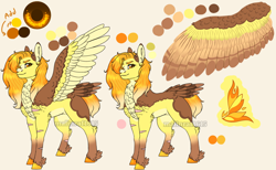 Size: 1200x738 | Tagged: safe, artist:malinraf1615, spitfire, pegasus, pony, g4, alternate hairstyle, chest fluff, female, hair over one eye, leg fluff, mare, markings, one eye closed, redesign, reference sheet, scar, solo, spread wings, unshorn fetlocks, watermark, wings, wink