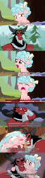 Size: 1000x3935 | Tagged: safe, edit, edited screencap, screencap, cozy glow, lord tirek, centaur, pegasus, pony, frenemies (episode), g4, marks for effort, angry, annoyed, antagonist, bawling, caption, chest plate, comic, cozybetes, crying, curly mane, cute, female, filly, funny, horns, image macro, male, nose piercing, nose ring, piercing, screencap comic, septum piercing, text, wristband