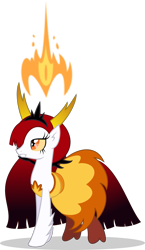 Size: 1009x1738 | Tagged: safe, artist:mlp-trailgrazer, pony, clothes, dress, fire, hekapoo, ponified, simple background, solo, star vs the forces of evil, transparent background, vector