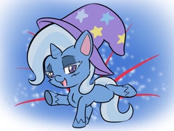 Size: 2048x1536 | Tagged: safe, artist:steelsoul, trixie, pony, unicorn, g4.5, my little pony: pony life, cheek fluff, chest fluff, clothes, cute, diatrixes, female, hat, looking at you, open mouth, solo, trixie's hat