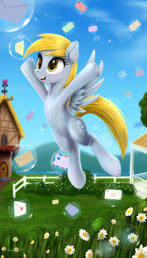 2561666 Safe Artist Darksly Derpy Hooves Pegasus Pony Bubble