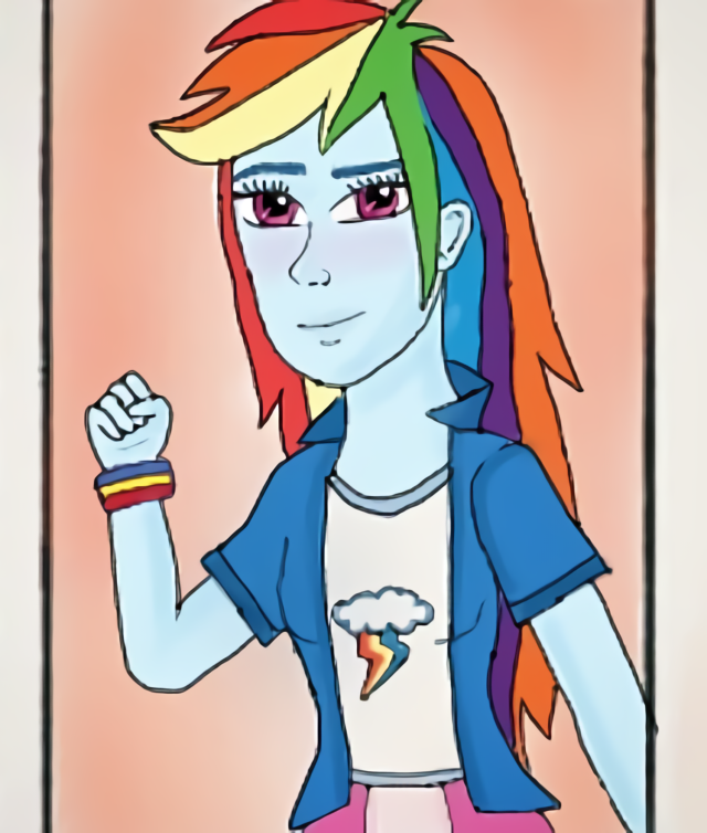 2561699 Safe Alternate Version Artist Rand0m Art Rainbow Dash