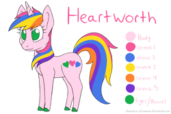 Size: 1800x1200 | Tagged: safe, artist:champion-of-namira, oc, oc only, oc:heartworth, pony, unicorn, female, mare, reference sheet, simple background, solo, white background